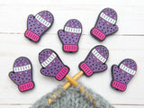 Fox & Pine Stitch Stoppers — Purple Mittens