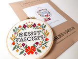 Resist Fascism Cross Stitch Kit (Junebug and Darlin)