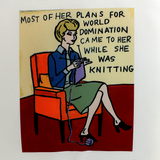 World Domination While Knitting Tote Bag (Lenny Mud)