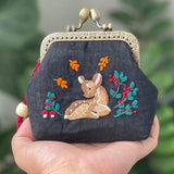 Embroidered Kiss Lock Purse (Quince Fables)