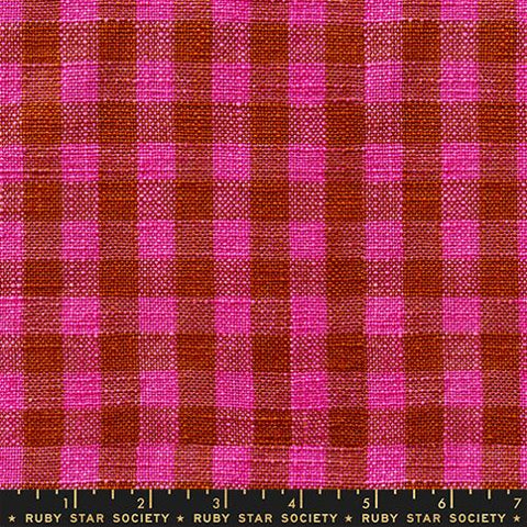 Sunshine Toweling Hot Pink Small Check