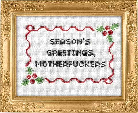 Season's Greetings, Motherf*ckers Cross Stitch Kit (Subversive Cross Stitch)