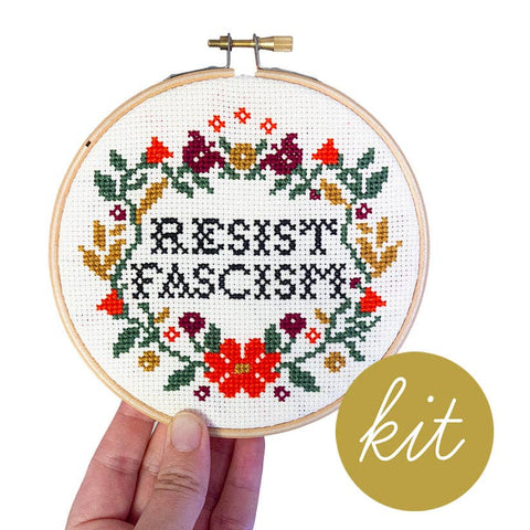 Resist Fascism Cross Stitch Kit (Junebug and Darlin)