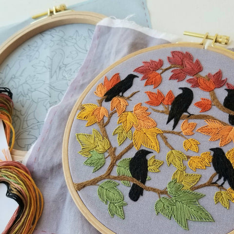 Jessica Long Embroidery Autumn Birds Kit