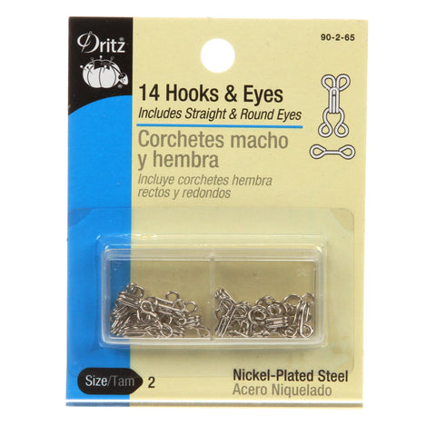Hooks, Eyes and Loops — Sz. 2 Nickel (Dritz)
