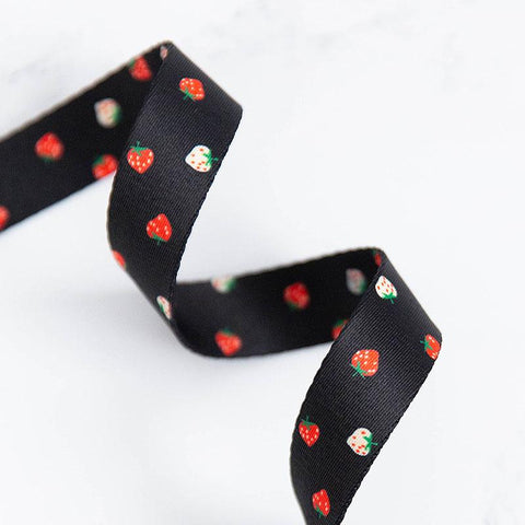 Mini Berry Black 1" Webbing