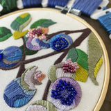 Blueberry Blossoms Embroidery and Beadwork Kit (Kate Wyatt Fine Art)