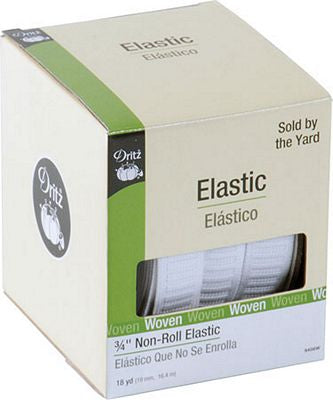 Woven 3/4" Non-roll Elastic White (Dritz)