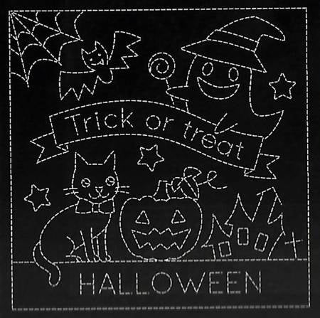 Sashiko 9023 Sampler Happy Halloween Black