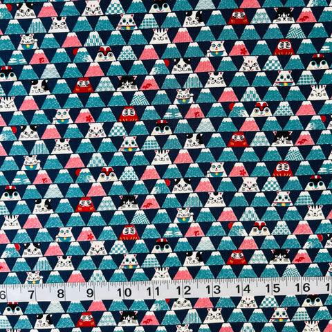 Senyo Mt. Fuji Kawaii Cats Navy