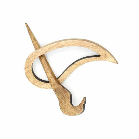 Lykke Mangowood Shawl Pin — Teardrop