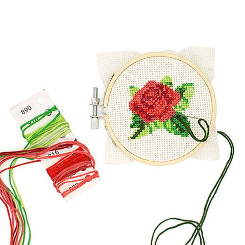 Rose Mini Cross Stitch Kit (Kikkerland)