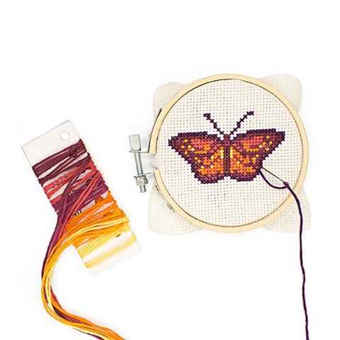 Butterfly Mini Cross Stitch Kit (Kikkerland)
