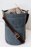 Quince & Co. Waxed Canvas Bucket Bag Slate