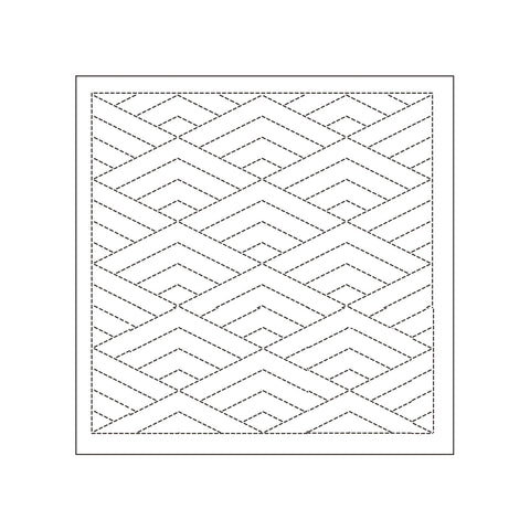 Sashiko Sampler H-1037 Hishi Seigaiha White