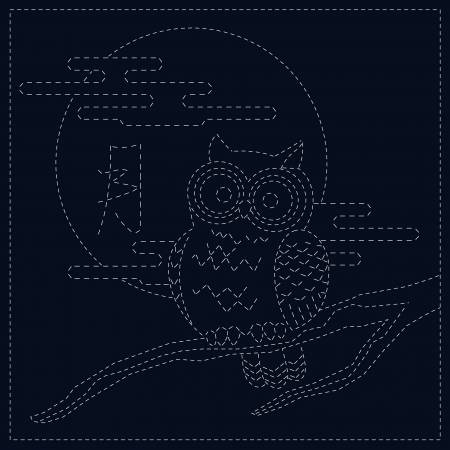 Sashiko Sampler SC0017-08 Owl Navy