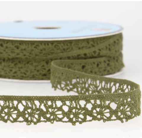 Stephanoise Polyester Lace Trim — Khaki