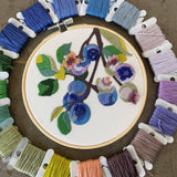 Blueberry Blossoms Embroidery and Beadwork Kit (Kate Wyatt Fine Art)