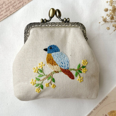 Embroidered Kiss Lock Purse (Quince Fables)