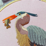 Great Blue Heron Embroidery and Beadwork Kit (Kate Wyatt Fine Art)