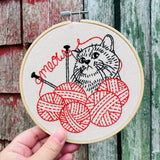 Kitten with Knitting Embroidery Kit (Hook, Line & Tinker)