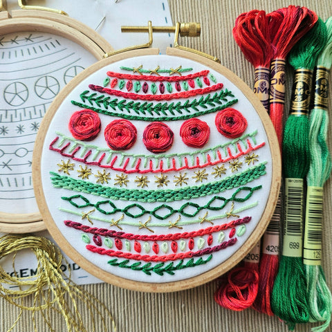 Deck the Halls Ornament Embroidery Kit (Jessica Long Embroidery)