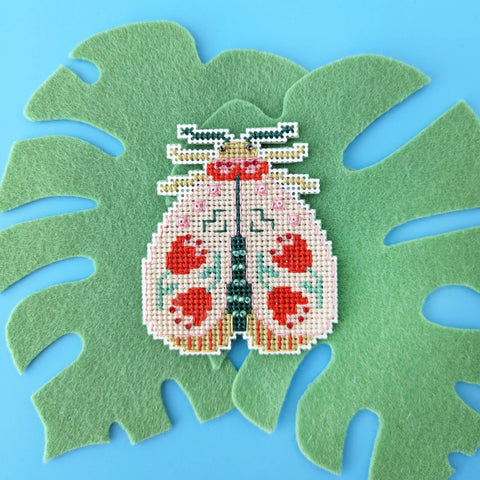 Blooming Bugs Moth Cross Stitch Kit (Benzie Design)