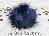 Faux Fur Pom-Pom Assorted Colors Sew on Snap