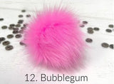 Faux Fur Pom-Pom Assorted Colors Sew on Snap