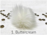 Faux Fur Pom-Pom Assorted Colors Sew on Snap