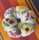 Flower Garden Embroidered Pincushion (Quince Fables)