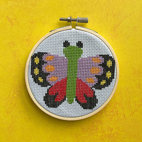 Spot Colors Butterfly by Mary Engelbreit Cross Stitch Kit