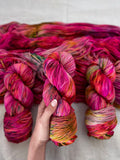 Soft Rose Fingering Ruby and Roses