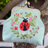 Embroidered Kiss Lock Purse (Quince Fables)