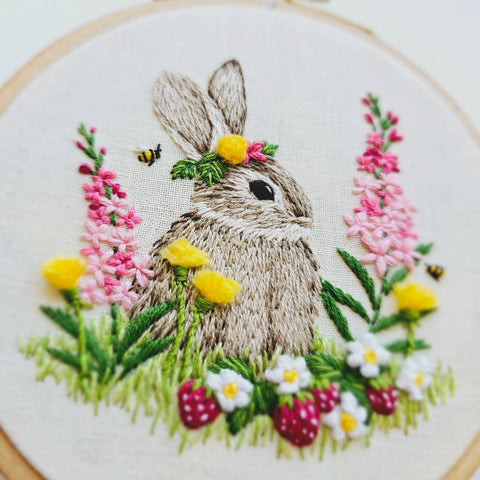 Jessica Long Embroidery Berry Patch Bunny Kit