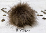 Faux Fur Pom-Pom Assorted Colors Sew on Snap