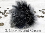 Faux Fur Pom-Pom Assorted Colors Sew on Snap