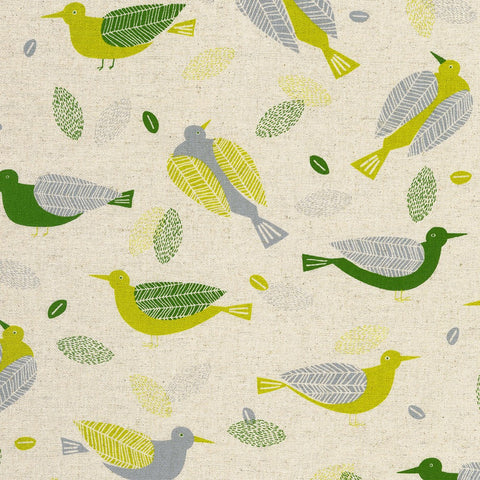 Birds Natural Cotton Flax