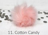 Faux Fur Pom-Pom Assorted Colors Sew on Snap