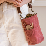 Quince & Co. Waxed Canvas Bucket Bag Slate
