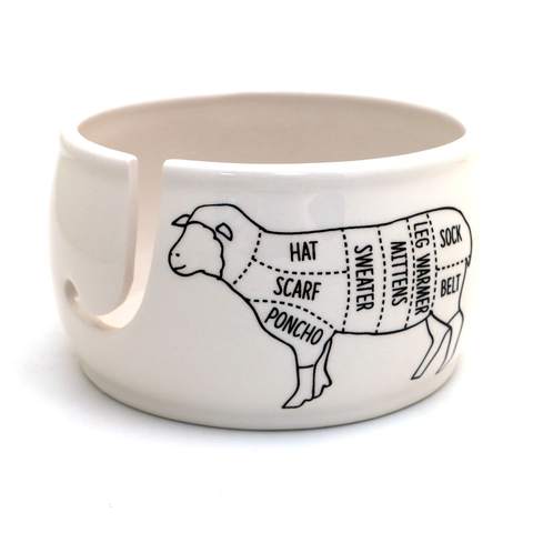 Sheep Parts Ceramic Yarn Bowl (Lenny Mud)