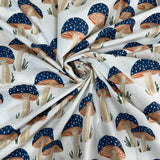 Blue Mushrooms Indian Block Print Cotton