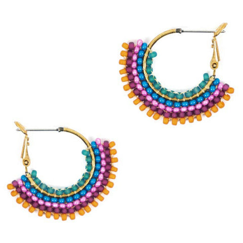 Beaded Skirt Hoop Earrings (Altiplano)