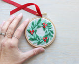 Christmas Wreath Ornament Needle Felting Kit (Grey Fox Felting)