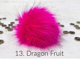 Faux Fur Pom-Pom Assorted Colors Sew on Snap