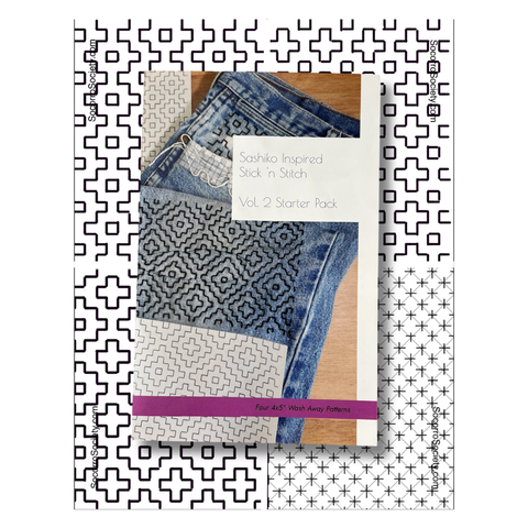 Sashiko-Inspired Mending Stick and Stitch Patterns Vol. 2 (Socorro Society)