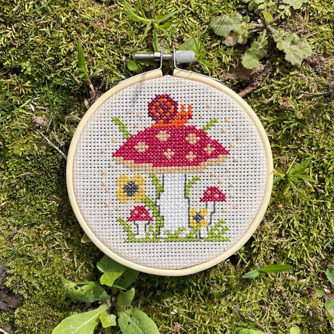 Mushrooms Cross Stitch Kit (Spot Colors)