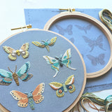 Moth Sampler Embroidery Kit (Jessica Long Embroidery)