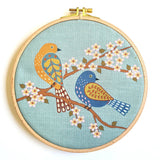 Birds & Blossoms Printed Linen Embroidery Kit
