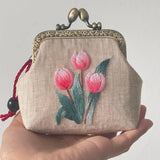Embroidered Kiss Lock Purse (Quince Fables)